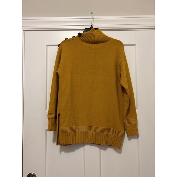 Anthropologie Yellow Margarita Sweater Mock Neck With Buttons Women’s Size XS - Picture 6 of 7
